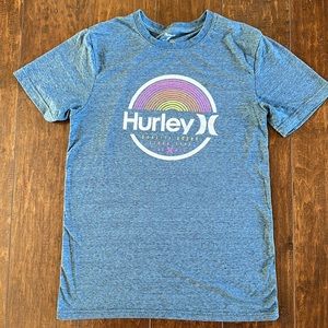Hurley - T-Shirt - Men's Small - Heather Blue with Logo - soft and strechy